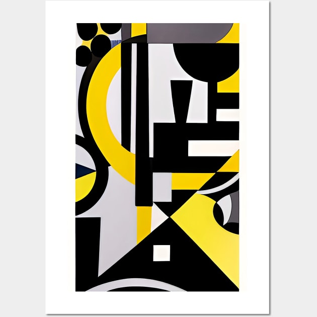 Abstract Modern: Yellow Black Geometric Wall Art by ArtBeatsGallery